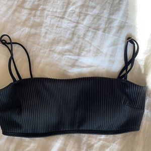 Black Ribbed Hollister Bikini Top